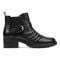 Earth Zane Suede Ruched Booties Cushioned Support Women's Booties - All Black - 2