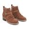 Earth Zane Suede Ruched Booties Cushioned Support Women's Booties - Brown Suede - 2