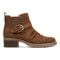 Earth Zane Suede Ruched Booties Cushioned Support Women's Booties - Medium Brown - 2