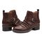 Earth Zane Suede Ruched Booties Cushioned Support Women's Booties - Dark Brown - 6