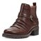 Earth Zane Suede Ruched Booties Cushioned Support Women's Booties - Dark Brown - 4