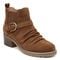 Earth Zane Suede Ruched Booties Cushioned Support Women's Booties - Medium Brown - 1