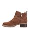 Earth Zane Suede Ruched Booties Cushioned Support Women's Booties - Brown Suede - 4