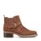Earth Zane Suede Ruched Booties Cushioned Support Women's Booties - Brown Suede - 1