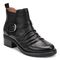 Earth Zane Suede Ruched Booties Cushioned Support Women's Booties - All Black - 1