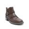Earth Zane Suede Ruched Booties Cushioned Support Women's Booties - Dark Brown - 9