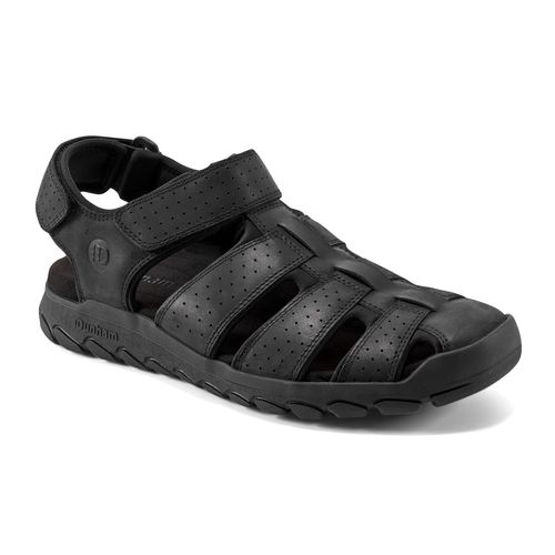 Rockport Norwood Cushioned Arch-Support Fisherman Men's Sandal - Black Leather - 2