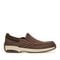Rockport Waves Cushioned Orthotic-Friendly Men's Casual Slip-On Shoe - Dark Brown Leather - 1
