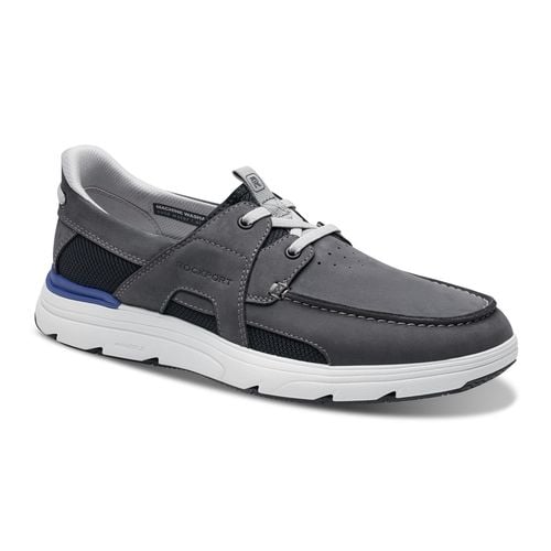 Rockport Seadon Cushioned Almond Toe Slip-On Men's Boat Shoe - Dark Blue Nubuck - 2