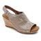 Rockport Women's Briah Perforated Slingback Sandal - Mtl Khaki Lth - 9