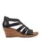 Rockport Women's Briah Gladiator Sandal - Black Leather - 1