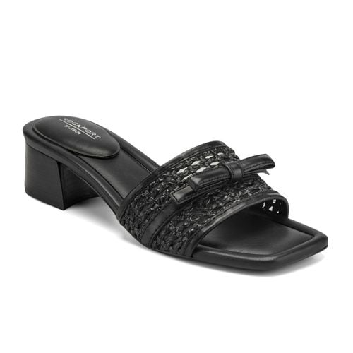 Rockport Women's Clarice Slip-On Sandals - Black Leather - 2