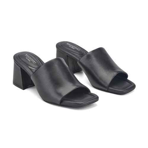 Rockport Gracyn Slip-On Cushioned Comfort & Arch Support Women's Sandal - Black Leather - 2