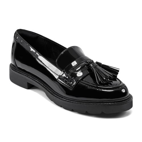Rockport Women's Kiara Tassel Loafers - Black Patent - 2