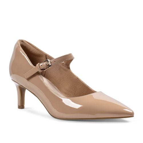 Rockport Total Motion Chase Cushioned Arch Support Women's Mary Jane Dress Pumps - Light Natural Patent - 2