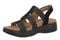 Vionic Sabrina Women's Wedge Sandals | Adjustable Straps & Arch Support - Black - Left angle