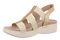 Vionic Sabrina Women's Wedge Sandals | Adjustable Straps & Arch Support - Gold - Left angle