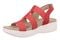 Vionic Sabrina Women's Wedge Sandals | Adjustable Straps & Arch Support - Varsity Red - Left angle