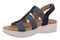 Vionic Sabrina Women's Wedge Sandals | Adjustable Straps & Arch Support - Navy Blazer - Left angle