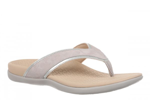 Vionic Tava Orthotic Thong Sandal - Women's Sandal - Opal Grey - Angle main