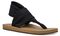 Sanuk Yoga Mat Sling Sandals - Black/Tan Side
