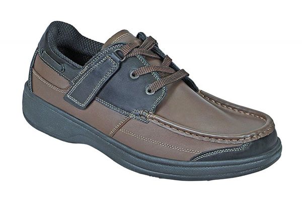 OrthoFeet Baton Rouge Tie Men's Casual Tie-Less - Brown - Angle Main
