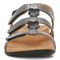 Vionic Amber - Women's Adjustable Slide Sandal - Orthaheel - Black Metallic Linen - Front