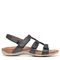 Vionic Amber - Women's Adjustable Slide Sandal - Orthaheel - Navy Metallic Linen