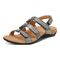 Vionic Amber - Women's Adjustable Slide Sandal - Orthaheel - Black Metallic Linen - Left angle