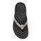 Vionic Tide II - Women's Leather Orthotic Sandals - Orthaheel - White Black Snake - 3 top view