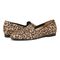 Vionic Willa Womens Sleek Leather Casual Slip On Moc - Toffee Leopard - pair left angle