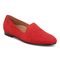 Vionic Willa Womens Sleek Leather Casual Slip On Moc - Red Suede - Angle main