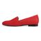 Vionic Willa Womens Sleek Leather Casual Slip On Moc - Red Suede - Left Side