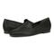 Vionic Willa Womens Sleek Leather Casual Slip On Moc - Black Shimmer Txtl - pair left angle