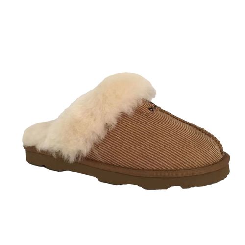 Bearpaw Loki II 2 - Women's Sheepskin Slippers  988-lokiii-hickory - Hickory Corduroy - Corduroy