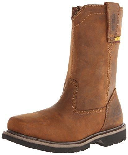 CAT Wellston Men\'s Steel Toe Work Boot - Dark Brown - 
