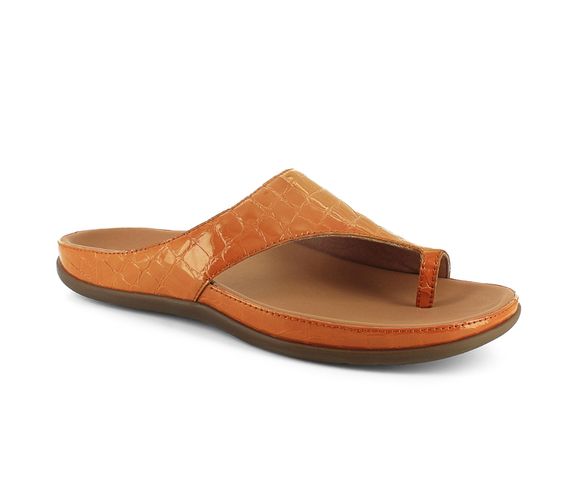 Strive Capri Women's Comfortable and Arch Supportive Sandals - Ochre Croc - Angle