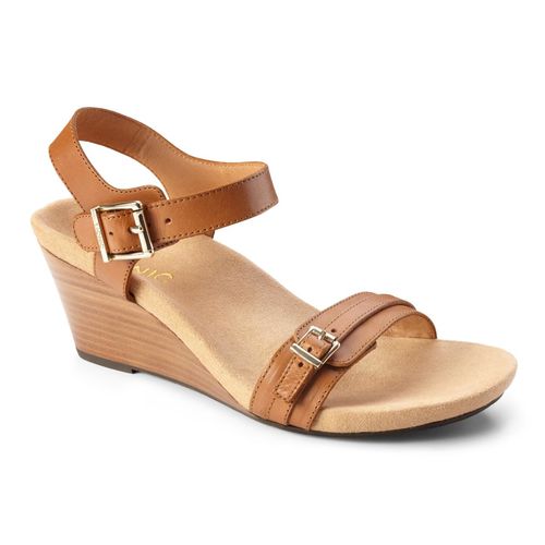 Vionic Noble Laurie Wedge Sandal - Tan - 1 main view.jpg