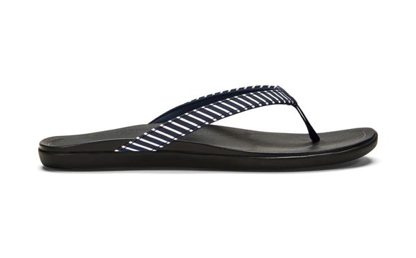 Olukai Ho'opio - Women's Comfort Sandal - Trench Blue/Stripe - Side