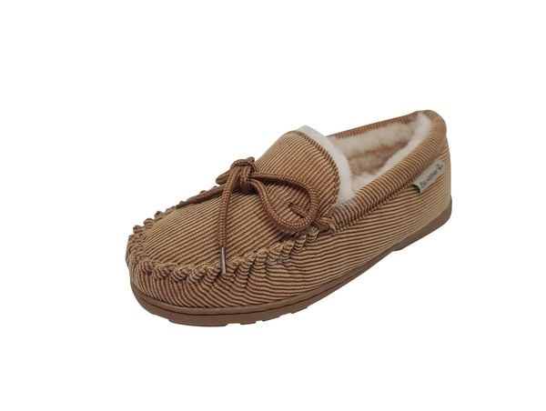 Bearpaw Mindy - Women's Warm Moccasin Slippers - 1961W - Mindy Hickory Corduroy 1 profile