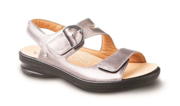 Revere Barcelona - Women's Sandals with Removable Insoles - Gunmetal