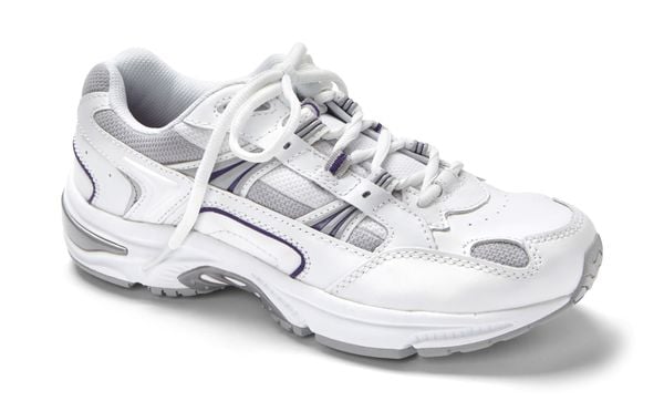 Vionic Walker Women's Plantar Fasciitis Shoe - White/Purple - White/Purple profile