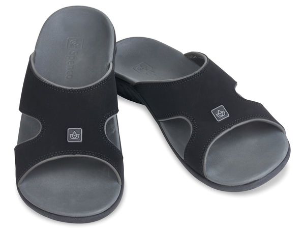 Spenco Kholo Plus Men's Orthotic Slide Sandals - Carbon/Pewter pair