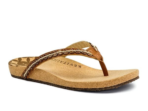 Revitalign Kena - Women's Supportive Flip Flops - Whisky 1