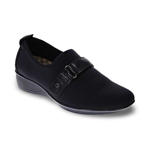 Revere Genoa Stretch Supportive Comfort Women's Loafer - Black Black Lizard - Product View - 1