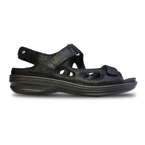 Revere Astoria - Women's Backstrap Sandal - Astoria Black Lizard Side