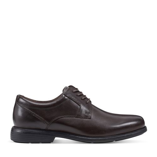 Rockport Charles Road Plain Toe Oxford Lightweight Cushioned Support Men's Oxford - Dark Brown Leather - 1