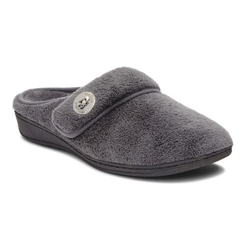 Vionic Sadie Women's Adjustable Strap Orthotic Slippers - Dark Grey