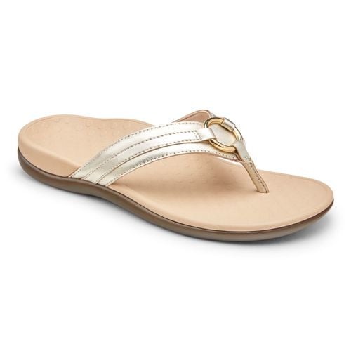 Vionic Tide Aloe Women's Orthotic Sandals - Champagne Metallic - 1 profile view