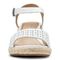 Vionic Ariel Women's Wedge Supportive Sandal - White Leather - 6 front view